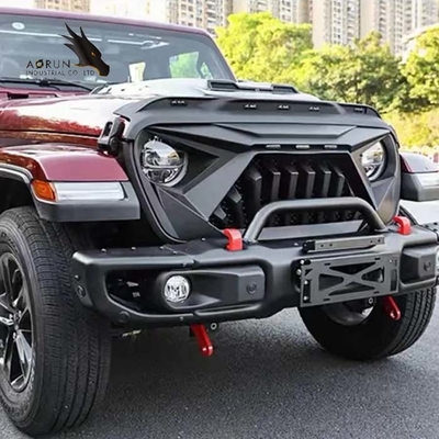 La griglia dell'automobile per la griglia 2018-2022 dello squalo dell'ABS di Jeep Wrangler JL Front Bumper Grille Glossy Black Stati Uniti ha azione
